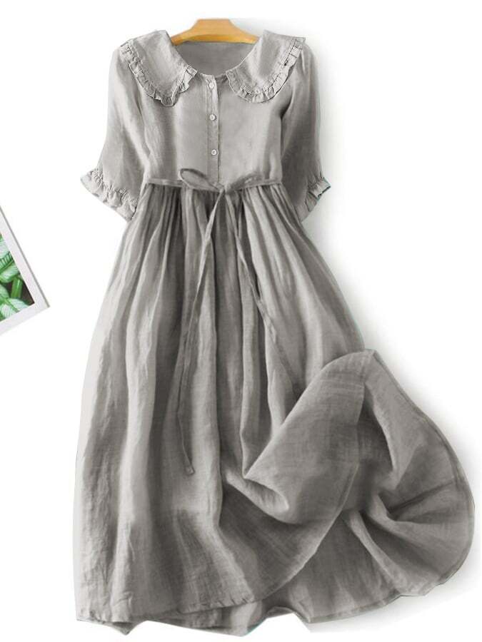 Art Ruffled Doll Collar Dress