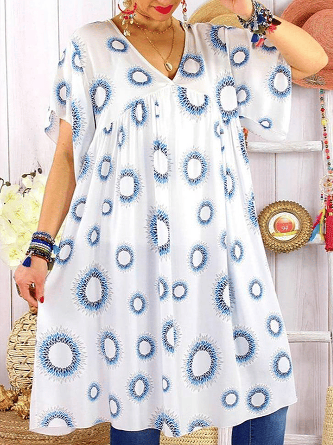 Women's casual loose V-neck dress