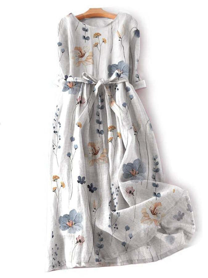 Artistic Floral Print Dress