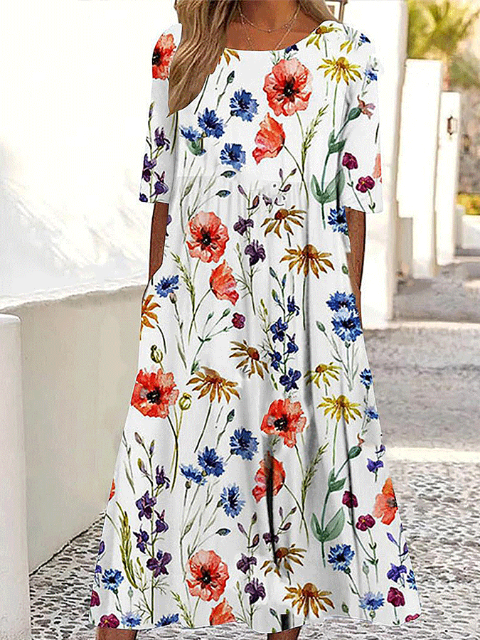 Women's Floral Print Casual Dress