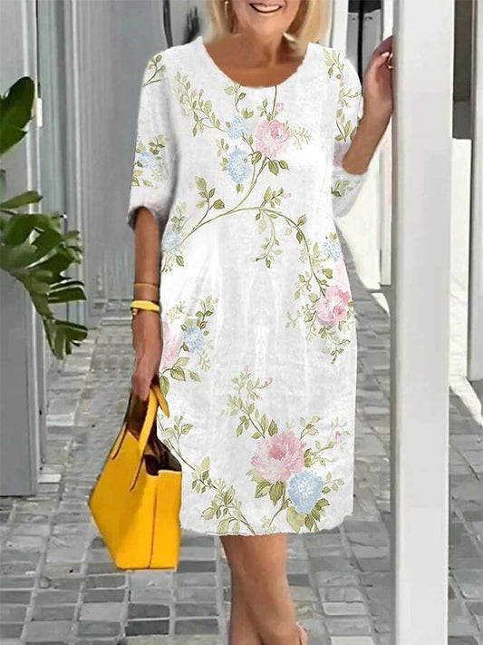 European And American Fashion Style All-Match Print Dress