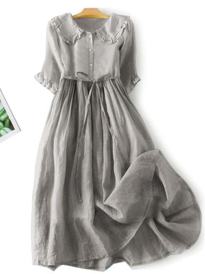 Art Ruffled Doll Collar Dress