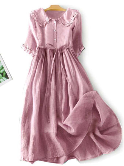 Art Ruffled Doll Collar Dress