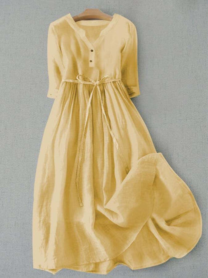 Literary Simple Cotton Dress