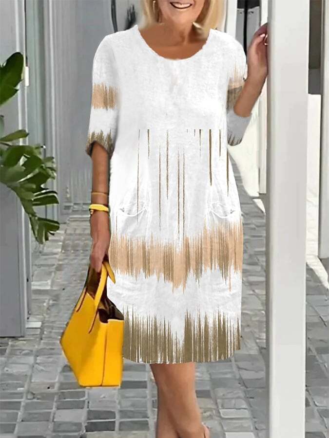 European And American Fashion Style All-Match Print Dress